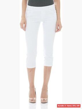 Mid Rise Pull On Stretch Denim Capris, 21" Inseam, Skinny Fit